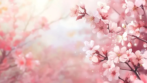 Cherry Blossoms Dance in Ethereal Springtime Reverie.