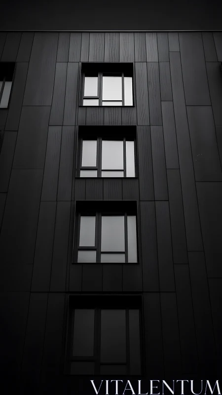 Monochrome facade study with vertical window grid composition.