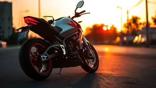 Sunset street rocket poised for a neon-tinted night ride.