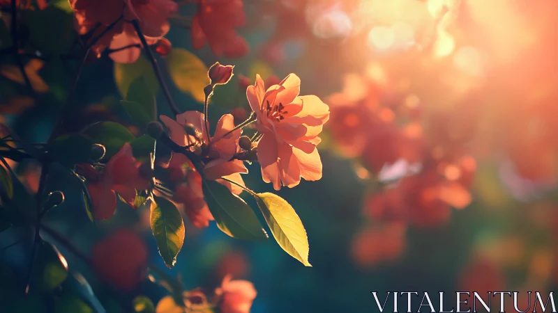 Backlit blossom cluster in shallow-depth bokeh field study.