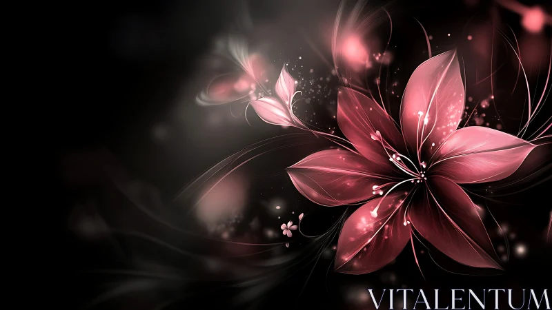 Luminescent Floral Bloom with Radiant Particle Dynamics.