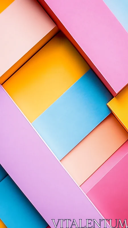 Geometric pastel panels in diagonal abstract layout.