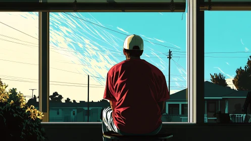 Quiet afternoon reflections by a sunlit neighborhood window.