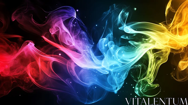 Color storms collide as luminous smoke dances through void