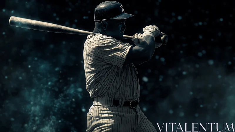 Monochrome kinetic study of baseball batter in impact stance.