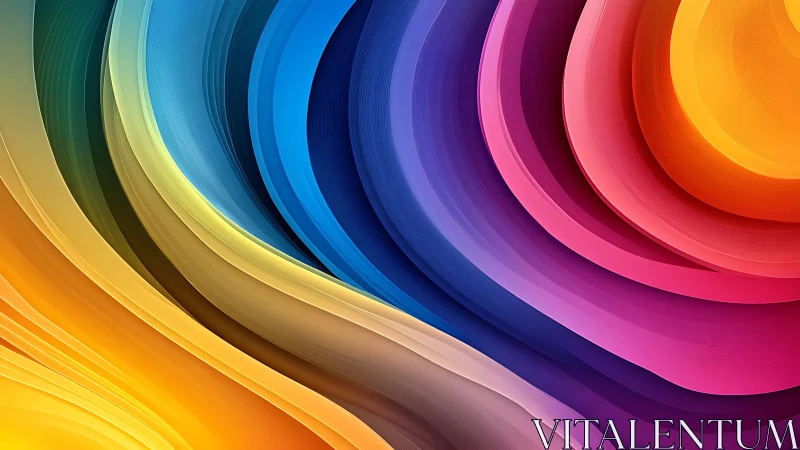 Color currents swirl inward to sculpt a radiant digital bloom