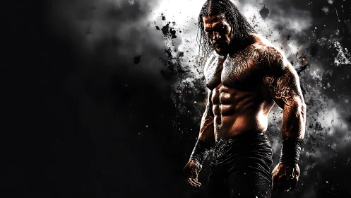 Storm-forged warrior emerging from a shattering blackout.