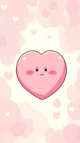 Cheerful Heart Character Radiates Pure Love