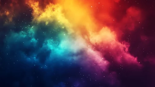 Starlit rainbow nebula drifting through a quiet cosmos.