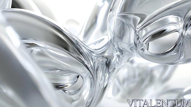 Abstract fluid glass shapes in modern digital art style.