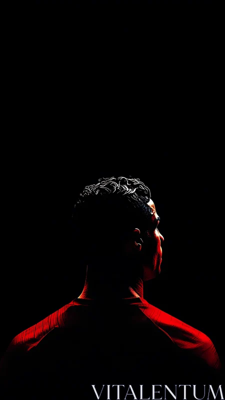 Backlit striker carves a silhouette from molten stadium night