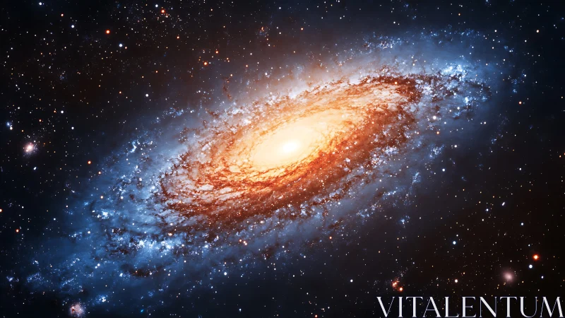 Spiral galaxy core with luminous accretion disk structure.