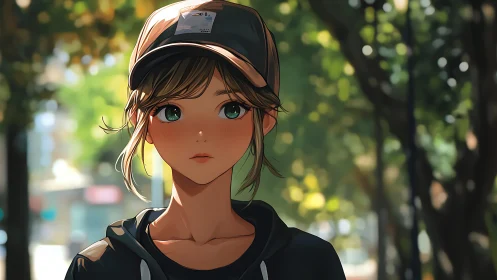 Sunlit streetwalker studies the city with quiet wonder