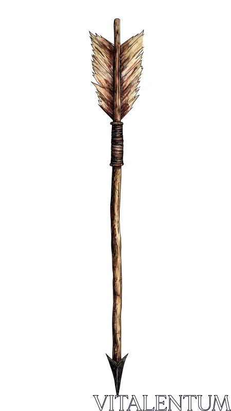 Rustic hand crafted arrow with feathered fletching charm.