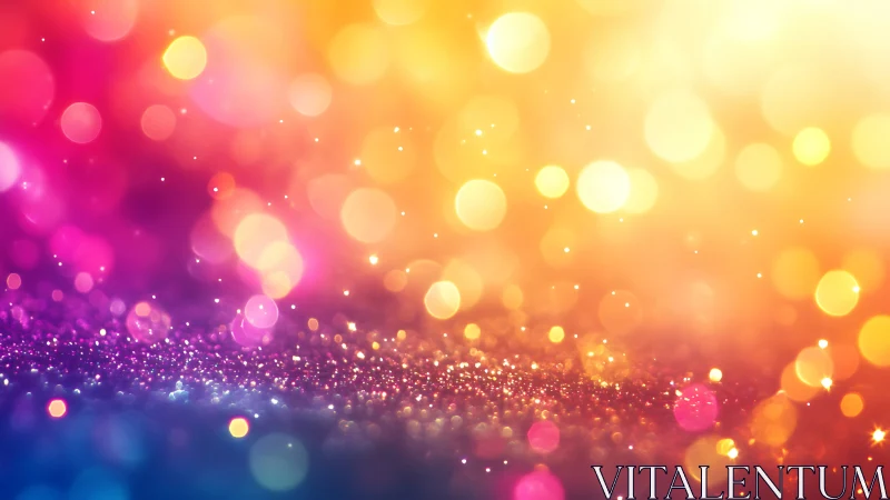Radiant bokeh lights shimmer over a vibrant glitter field