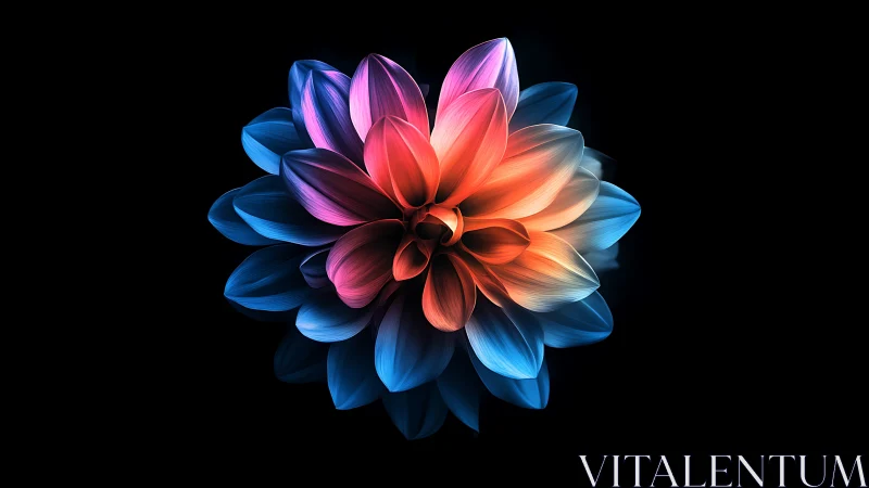 Prismatic petals quietly explode into luminous digital bloom