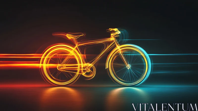 Neon-Lit Bicycle With Dynamic Light Trails
