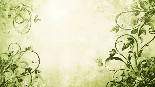 Gentle green vines curl softly around a calm open space