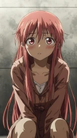 Blushing stare in a quiet concrete corner of soft doubts.