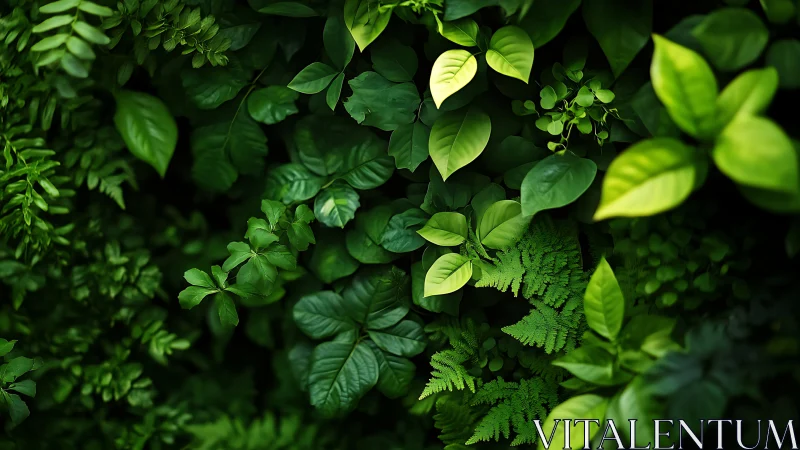 Dense leafy foliage with layered green plant textures.