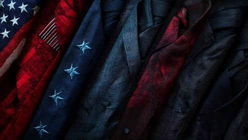 Patriotic Fabric Collection with Stars and Stripes Detail.