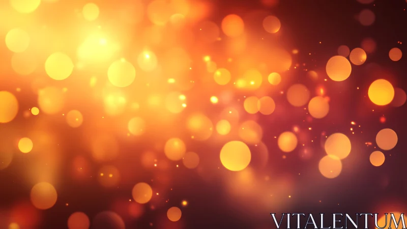 Warm golden bokeh lights abstract background, soft glowing style.