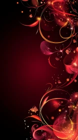 Luminous Ornamental Flourish with Glowing Particle Cascades