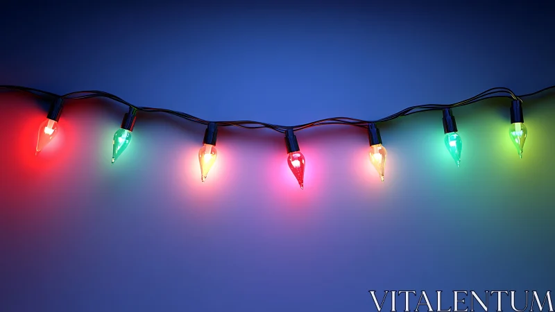 Coloured LED string lights cast soft radial glows on blue wall