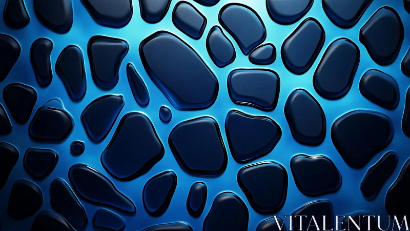 Abstract blue pebble pattern with glossy 3D effect and modern style.
