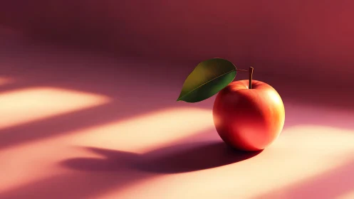 Solitary sunset apple trades shadow stories with soft light