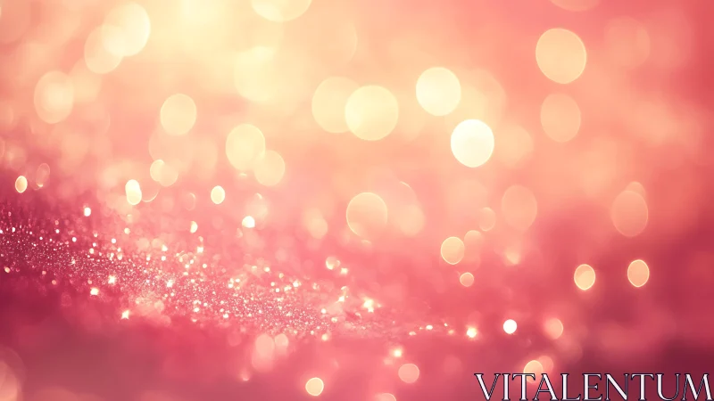 Soft Pink and Gold Glitter Bokeh Abstract Background.
