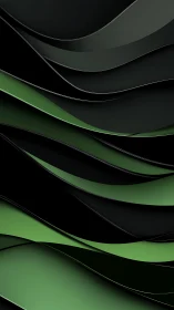 Midnight green ribbons glide like polished digital tides