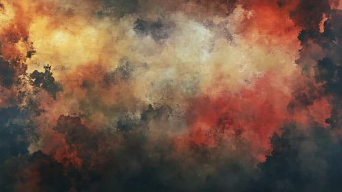 Storm-tossed nebula drifts through smoldering twilight clouds