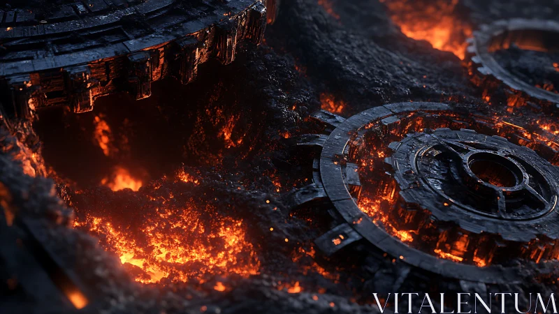 Molten gears grind slowly beneath a crust of cooling ash