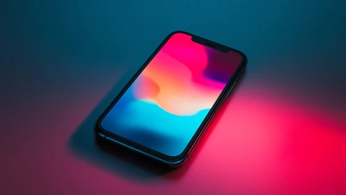 Smartphone Display With Gradient Mesh Rendering.