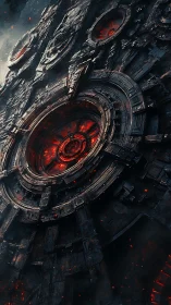Colossal rotating mech-core reveals searing molten interior