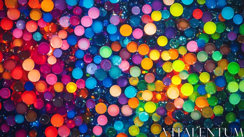 Digital painting of prismatic circular bokeh matrix composition.