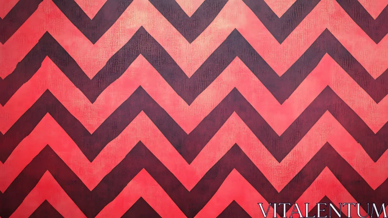 Zigzag chevron pattern in bold red and deep charcoal tones.