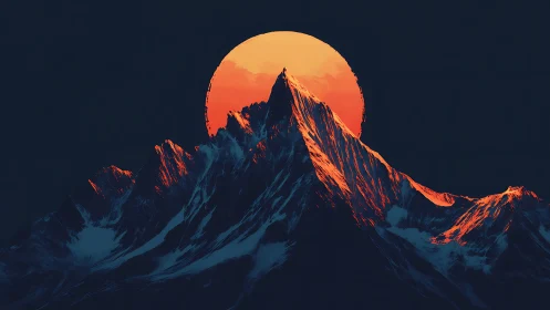 Sunbitten summit under a molten midnight halo.