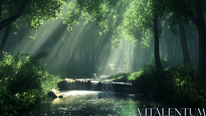 Verdant Cathedral: Where Sunlight Pirouettes Through Ancient Timber.