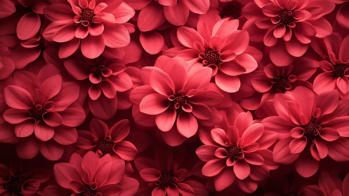 Dahlia Floral Composition: Layered Petals with Dimensional Shadow Modeling.