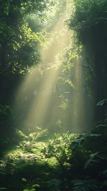 Enchanted Forest Cathedral Where Sunlight Baptizes Ancient Canopy