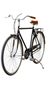 Vintage Cruiser with Brown Leather Accents and Curved Handlebars.