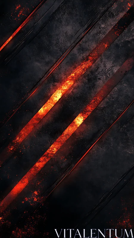Molten Diagonals Slice Through Shadow with Fiery Grace