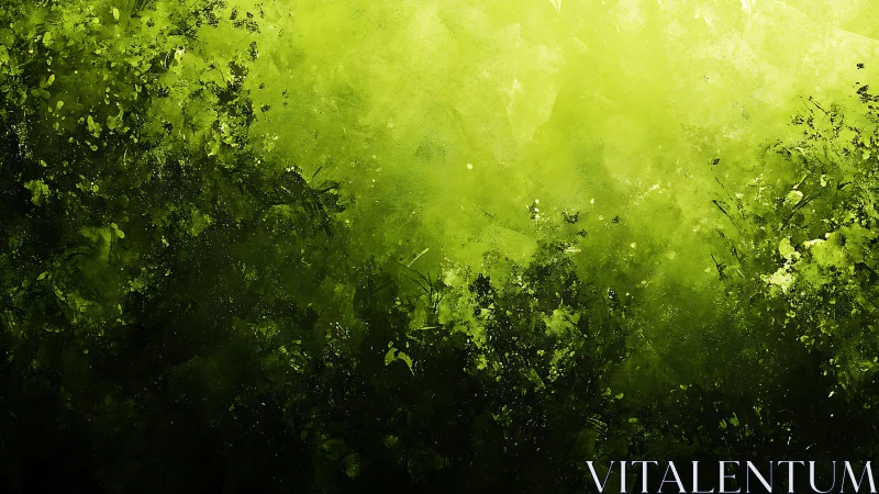 Neon moss horizon where wild green mist quietly hums.