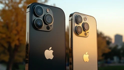 iPhone 13 Pro Models: Black and Gold Display.