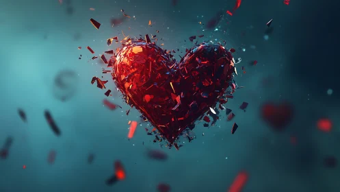 Crystalline Heart Form: Fragmented Geometric Decomposition.