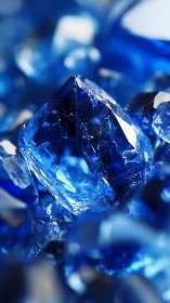Sapphire crystal cluster catches sharp light in tight macro focus