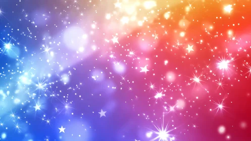 Multicolor gradient field with scattered star-shaped lights.