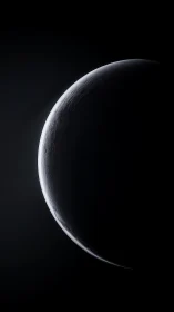 Crescent planetary terminator in minimal orbital composition.